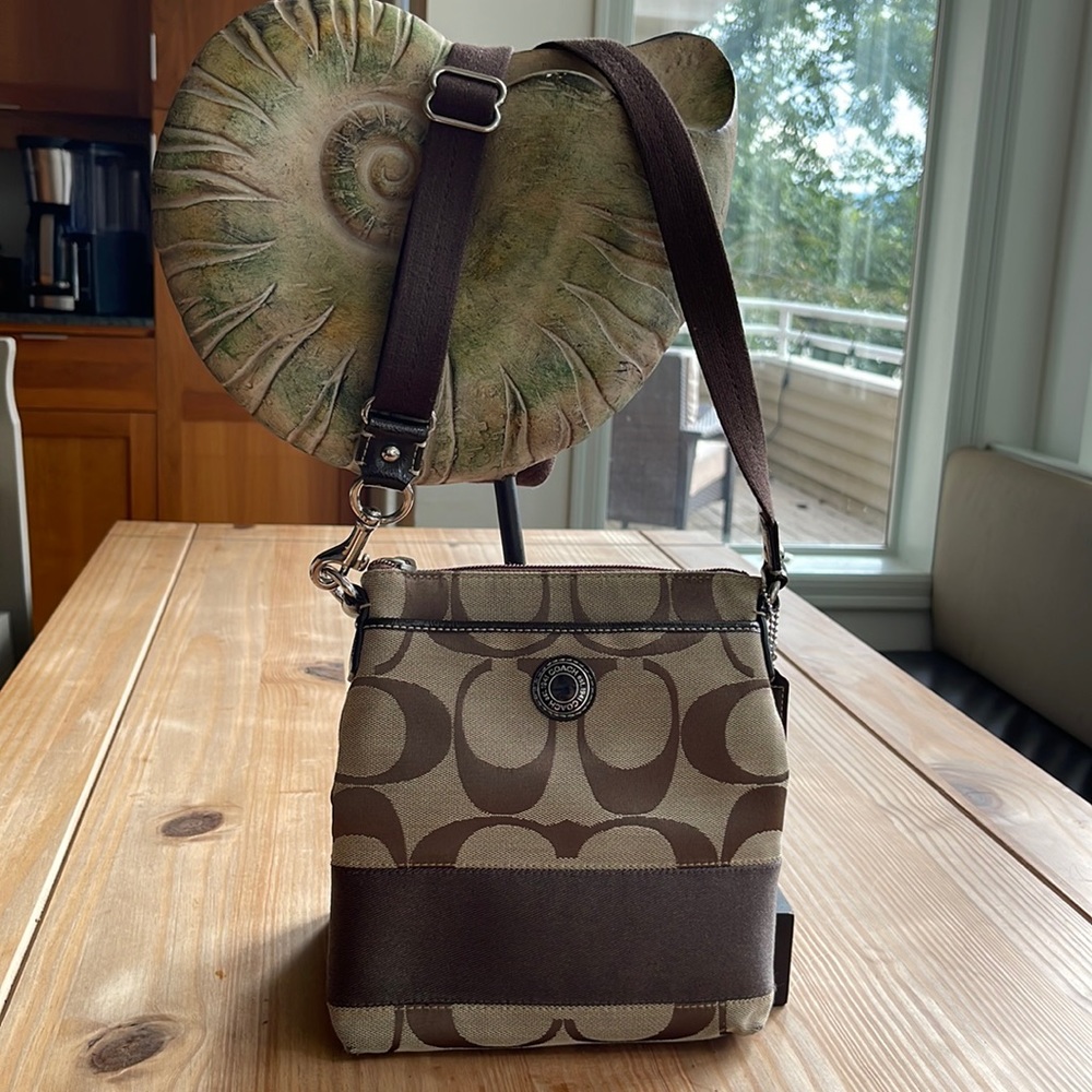 Gorgeous Coach Signature Logo Crossbody Bag
